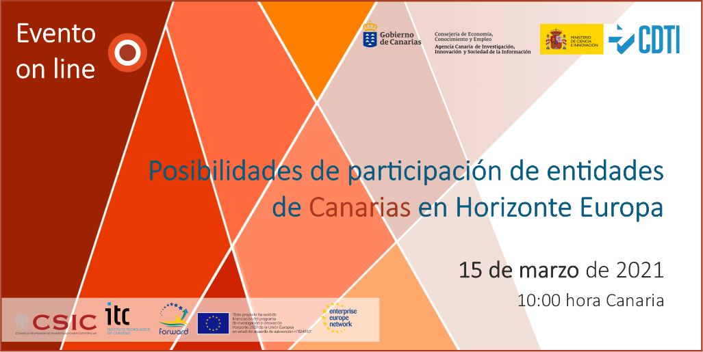 Posibilidades de participación de entidades de Canarias en Horizonte Europa (evento virtual)