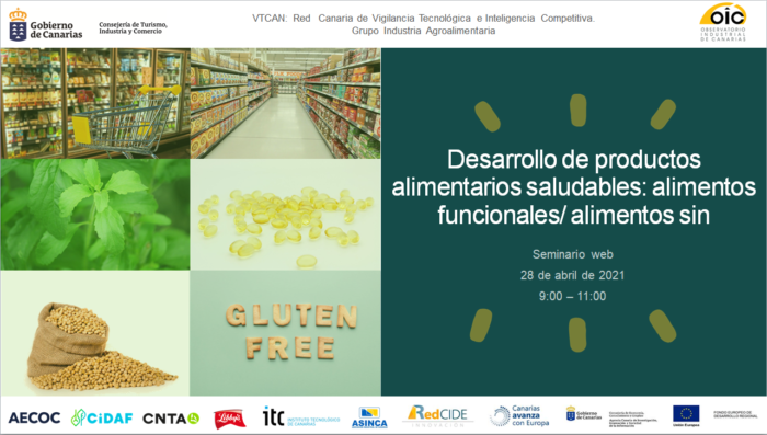 Seminario web:  “Desarrollo de productos alimentarios saludables: alimentos funcionales/ alimentos sin”